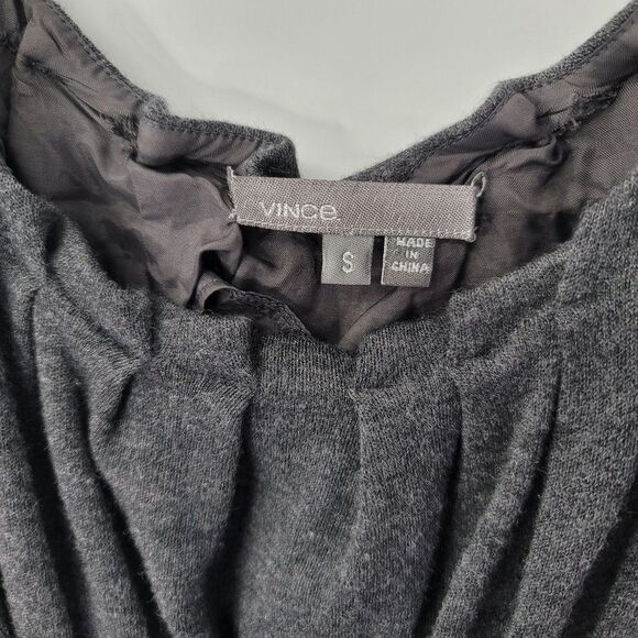 Vince Gray Dress Womens Size Small Wool Sleeveless Rhinestones Pockets - Picture 6 of 7